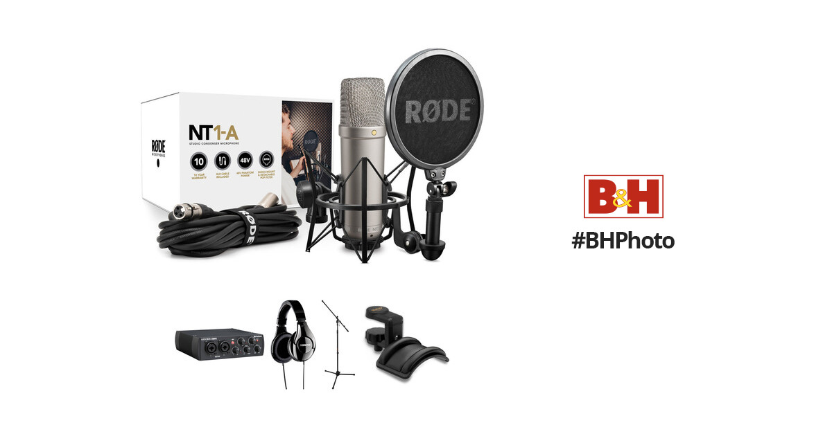 Rode NT1-A Vocal Recording Kit with Audio Interface, Headphones & Mic Stand