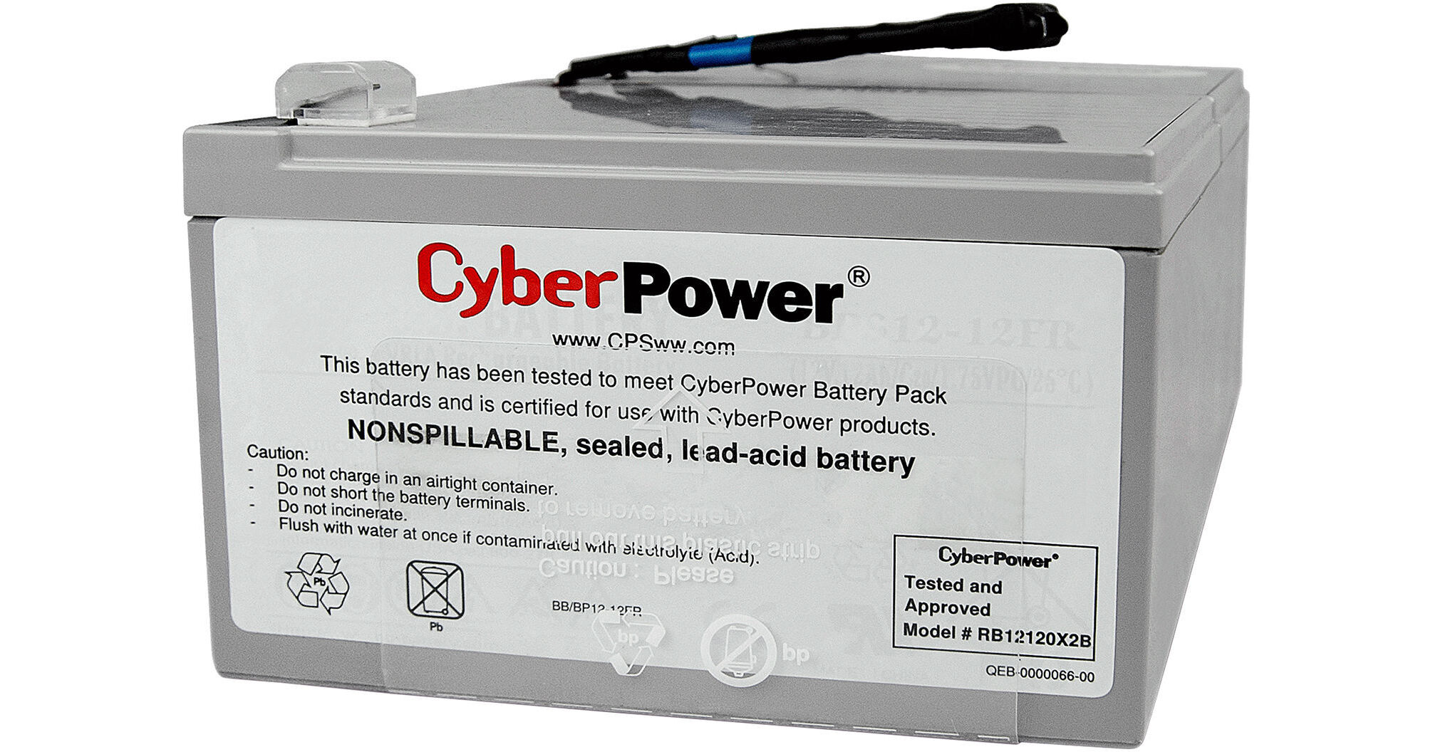CyberPower RB12120X2B UPS Replacement Battery Cartridge