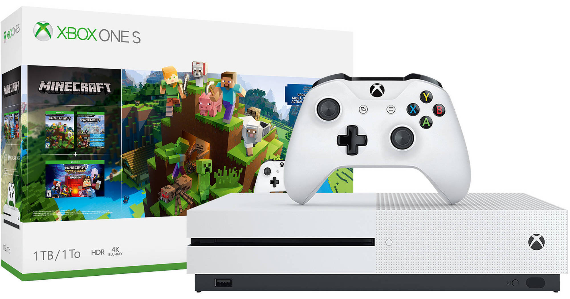 Microsoft Xbox One S 1tb Gaming Console Minecraft Edition With