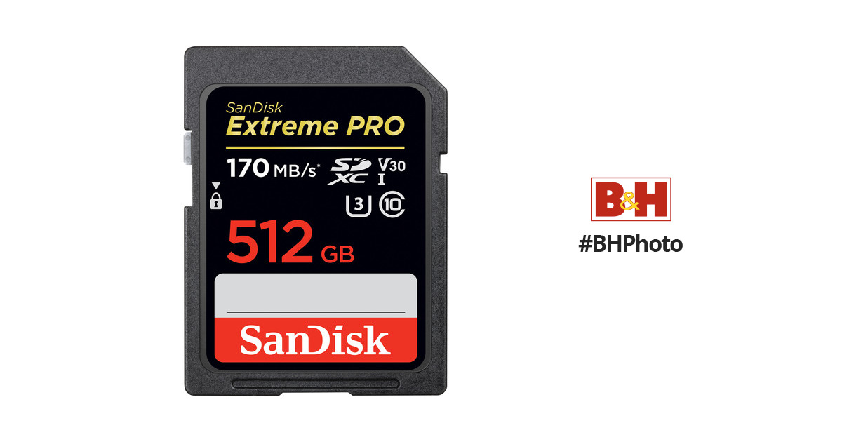 SanDisk 512GB Extreme PRO UHS-I SDXC Memory SDSDXXY-512G-ANCIN