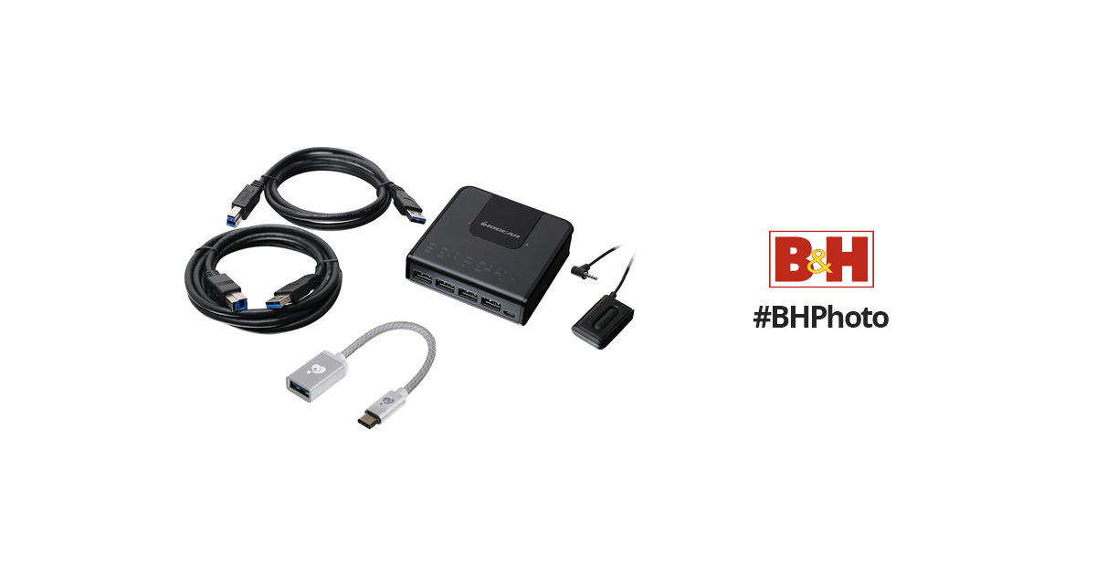 IOGEAR USB 3.0 Peripheral Sharing Switch GUS432CA1KIT B&H