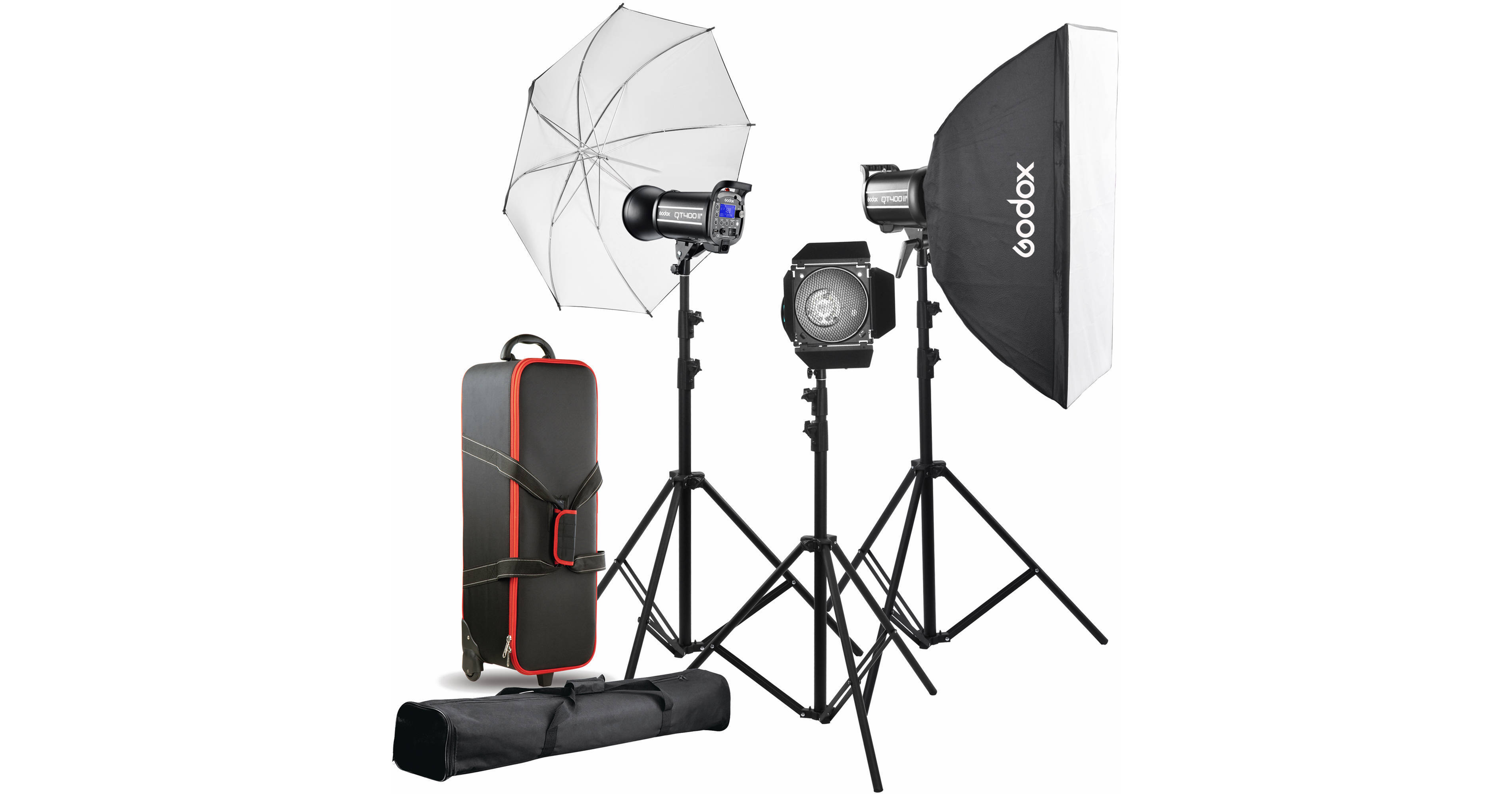 Godox QT400II 3Light Studio Flash Kit QT400IID B&H Photo Video