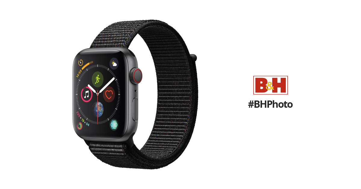 Apple Watch Series 4 (GPS + Cellular, 44mm, Space Gray Aluminum, Black Sport Loop)