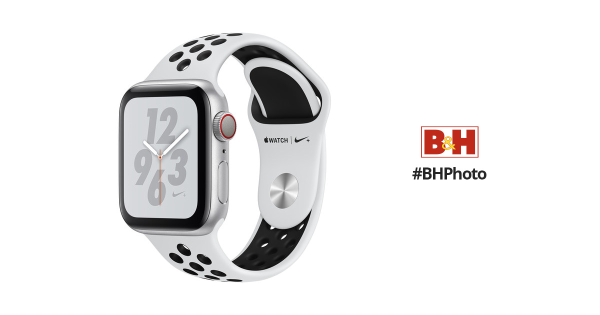 Apple Watch Nike+ Series 4 (GPS + Cellular, 40mm, Silver Aluminum, Pure  Platinum/Black Nike Sport Band)