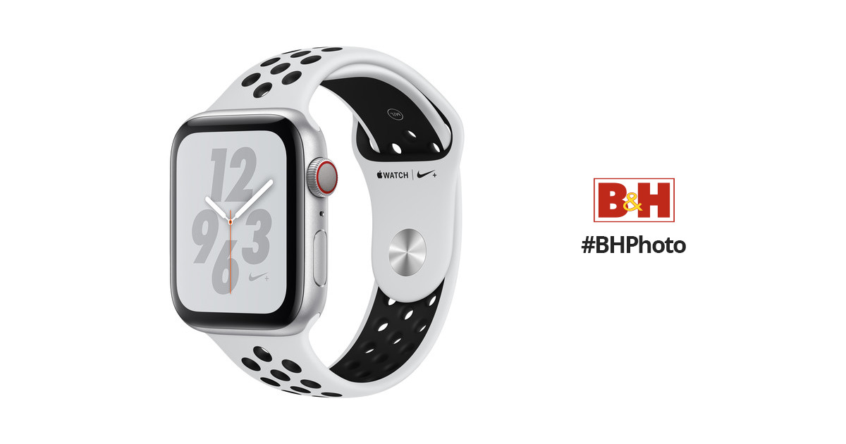 Apple Watch Nike+ Series 4 (GPS + Cellular, 44mm, Silver Aluminum, Pure  Platinum/Black Nike Sport Band)