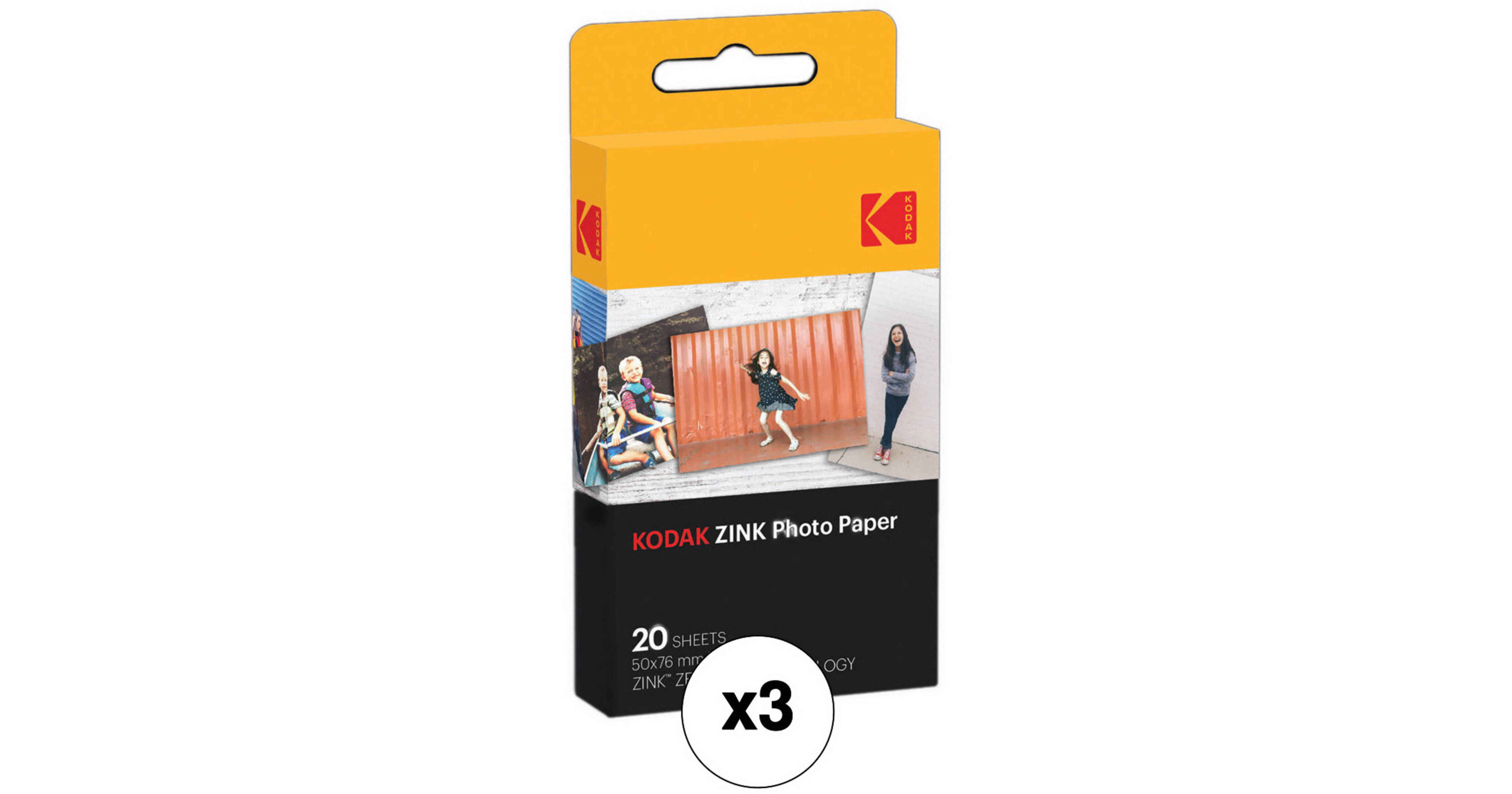 Kodak 2 X 3" ZINK Photo Paper (3 Packs Of 20 Sheets) B&H Photo