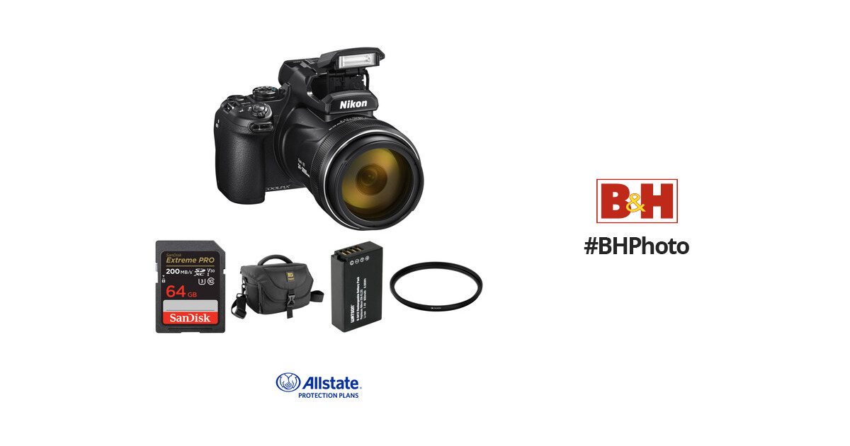 Nikon COOLPIX P1000 Digital Camera + 128GB Memory Card Professional Kit  Intl Model 