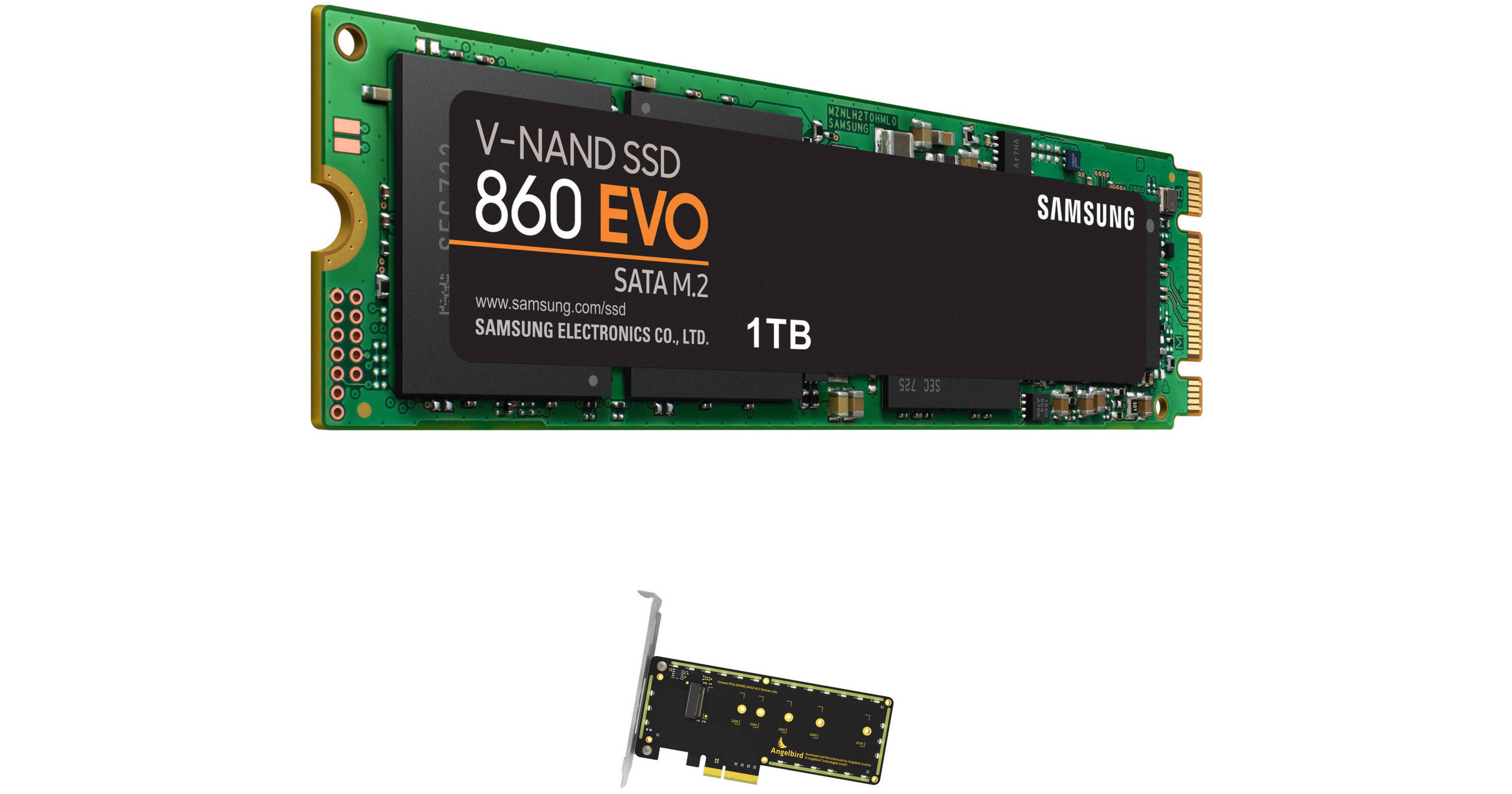 Samsung 1TB 860 EVO SATA III M.2 SSD & Wings PX1 PCIe x4 M.2