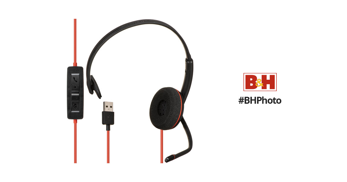 Renewed On-Ear Mono Headset Plantronics Blackwire 3210 USB-A Headset Wired 