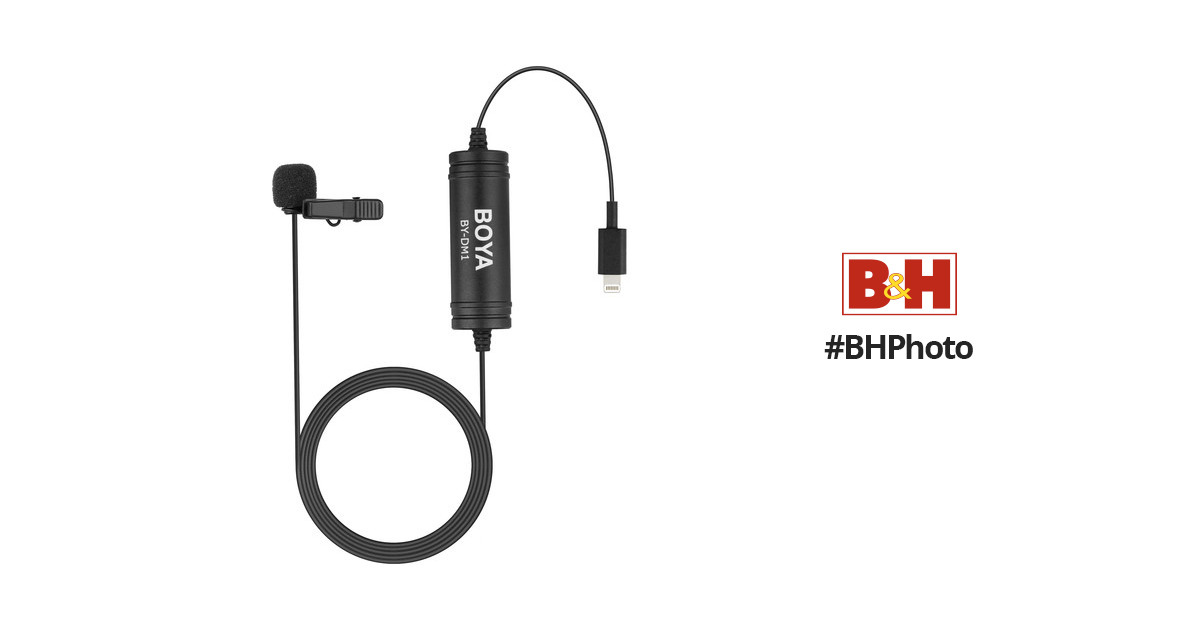 BOYA BY-DM1 Clip-On Lapel Lavalier Condenser Microphone for IOS iPhone X 8 Plus 
