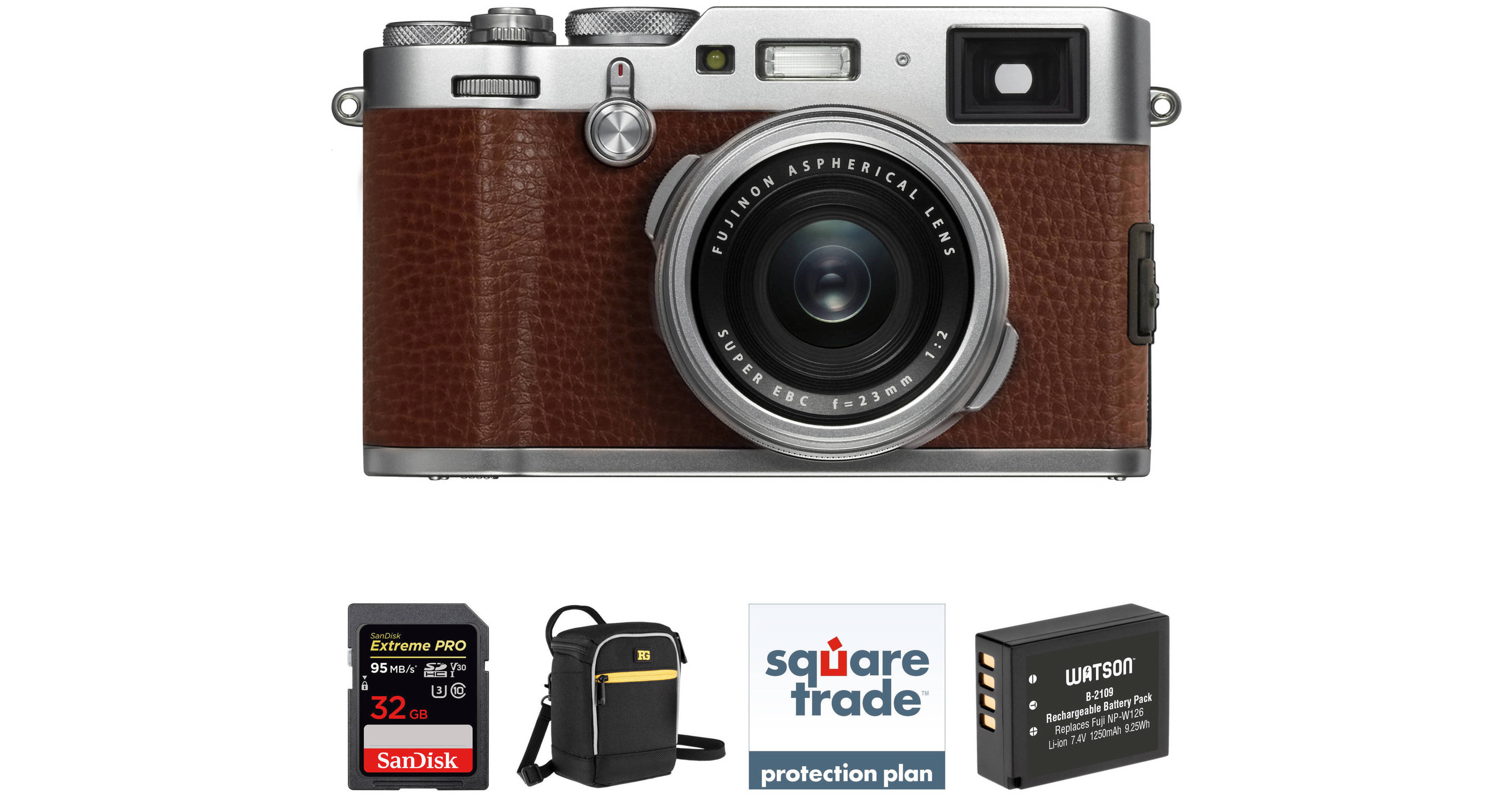FUJIFILM X100F Digital Camera Deluxe Kit (Brown) B&H Photo Video