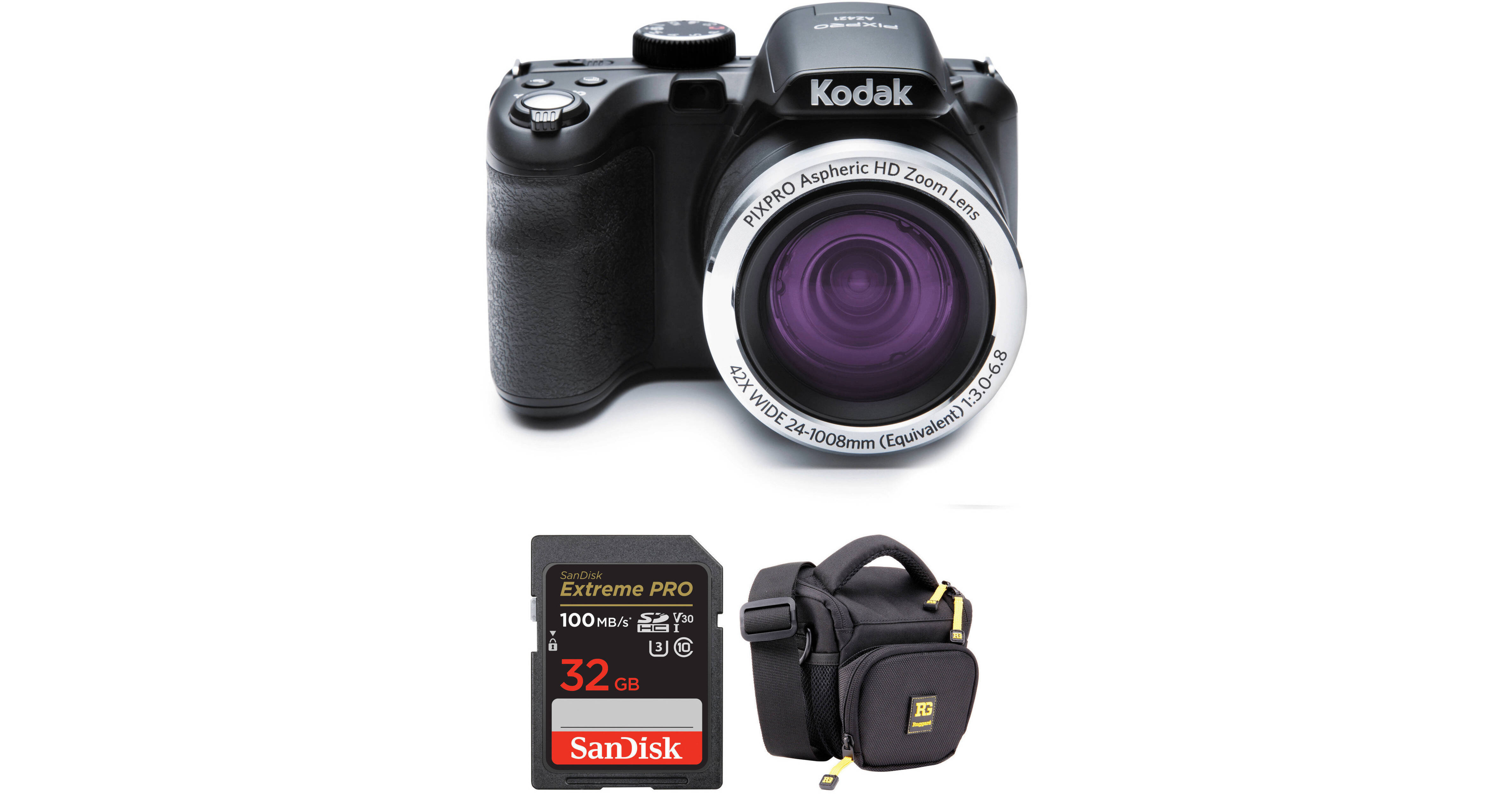 Kodak PIXPRO AZ421 Digital Camera Basic Kit (Black) B&H Photo