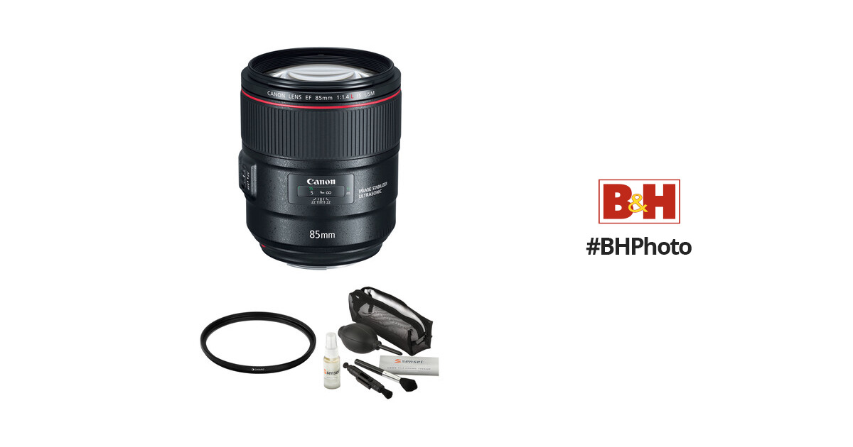 Canon EF 85mm f/1.4L IS USM Lens with Accessories Kit