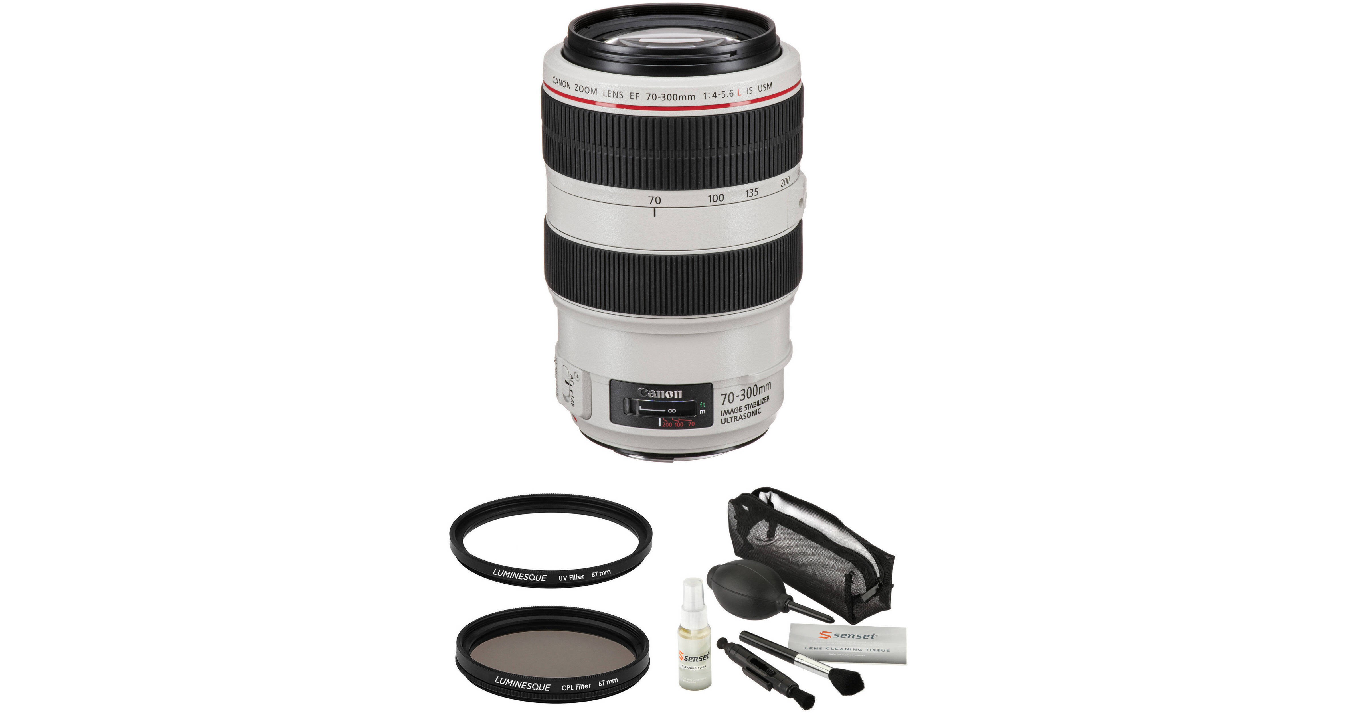 Canon EF 70-300mm f/4-5.6L IS USM Lens with Accessories Kit B&H