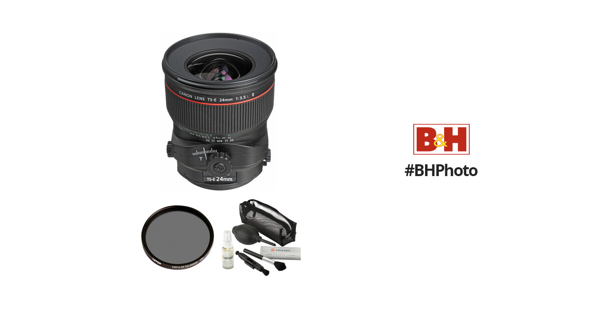 Canon TS-E 24mm f/3.5L II Tilt-Shift Lens with Accessories Kit