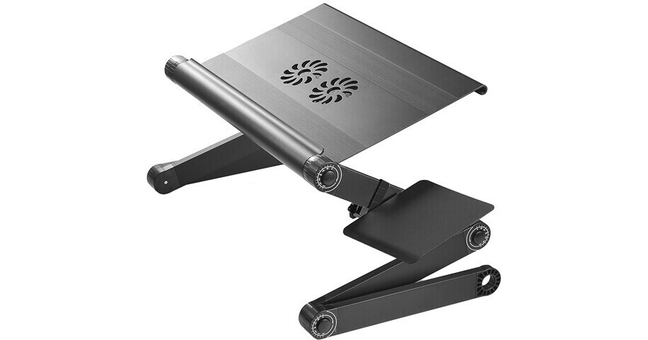 WorkEZ Cool adjustable laptop stand lap desk for bed fans usb