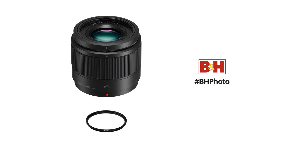 Panasonic Lumix G 25mm f/1.7 ASPH. Lens with UV Filter Kit