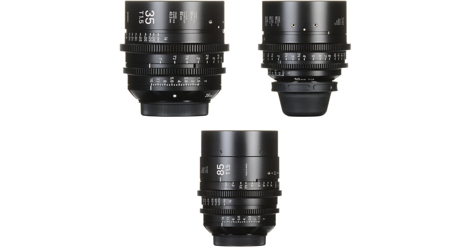 Sigma T1.5 FF High-Speed 35, 50 & 85mm Pime Lens Bundle (EF