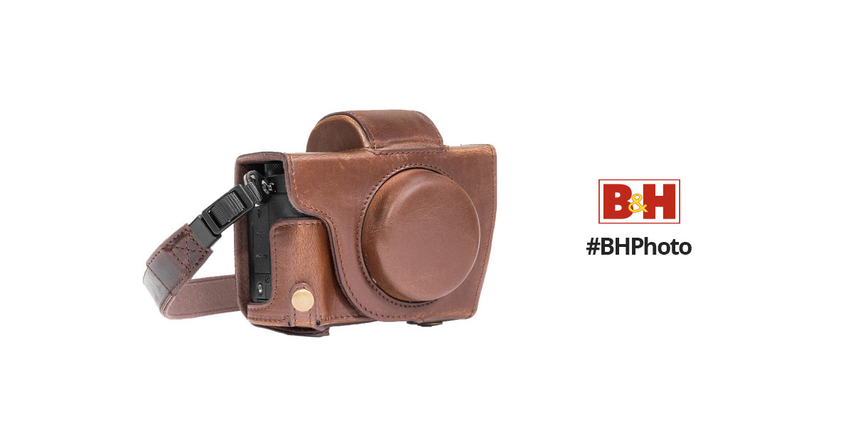 MegaGear Leather Camera Case with Strap for Canon PowerShot