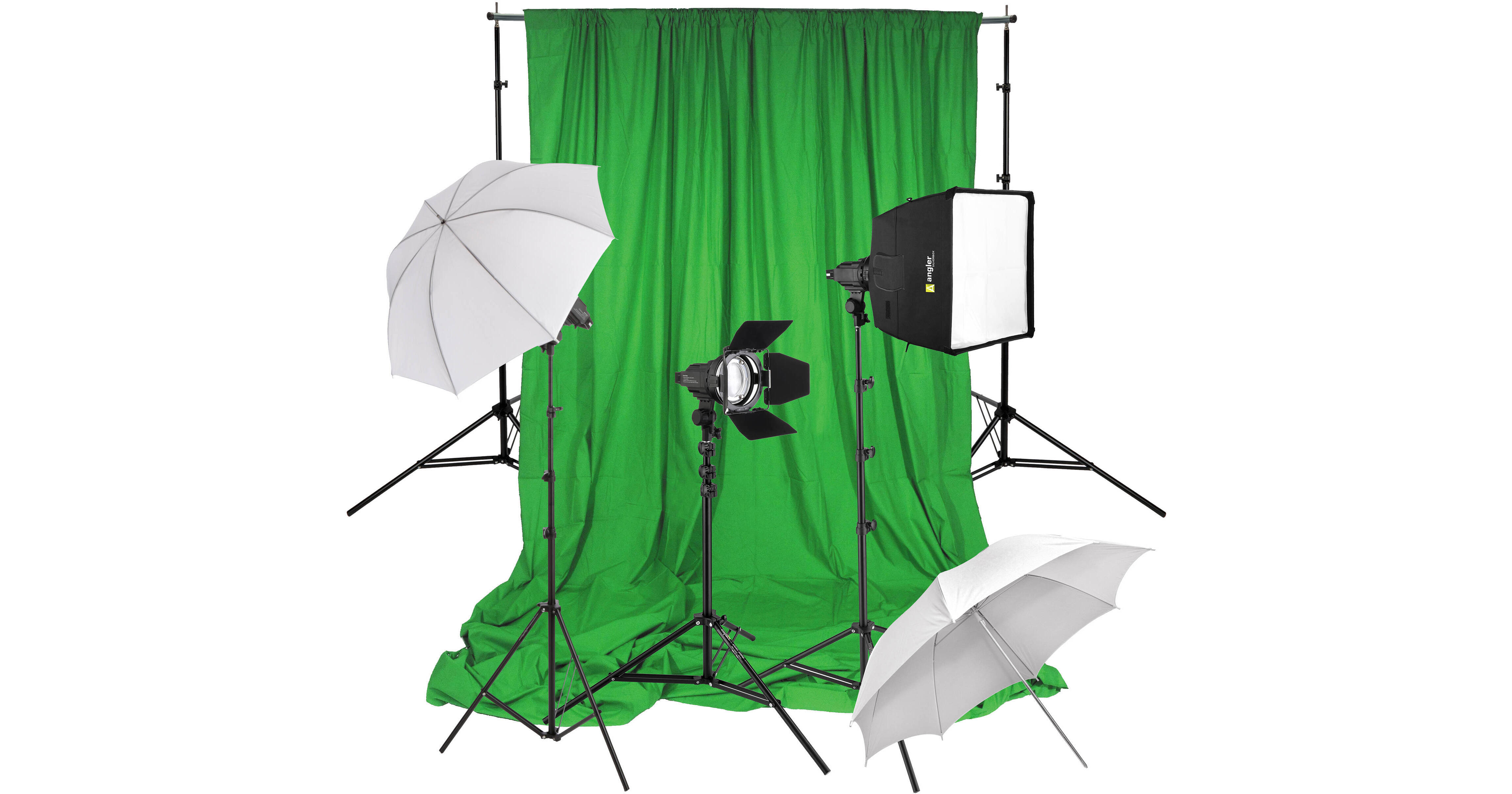 Angler Shadow Focus Spot 300 3Light Kit with Green Screen B&H