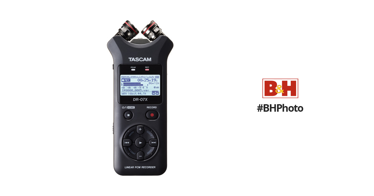 オーディオ機器 ポータブルプレーヤー TASCAM DR-07X 2-Input / 2-Track Portable Audio Recorder with Onboard  Adjustable Stereo Microphone