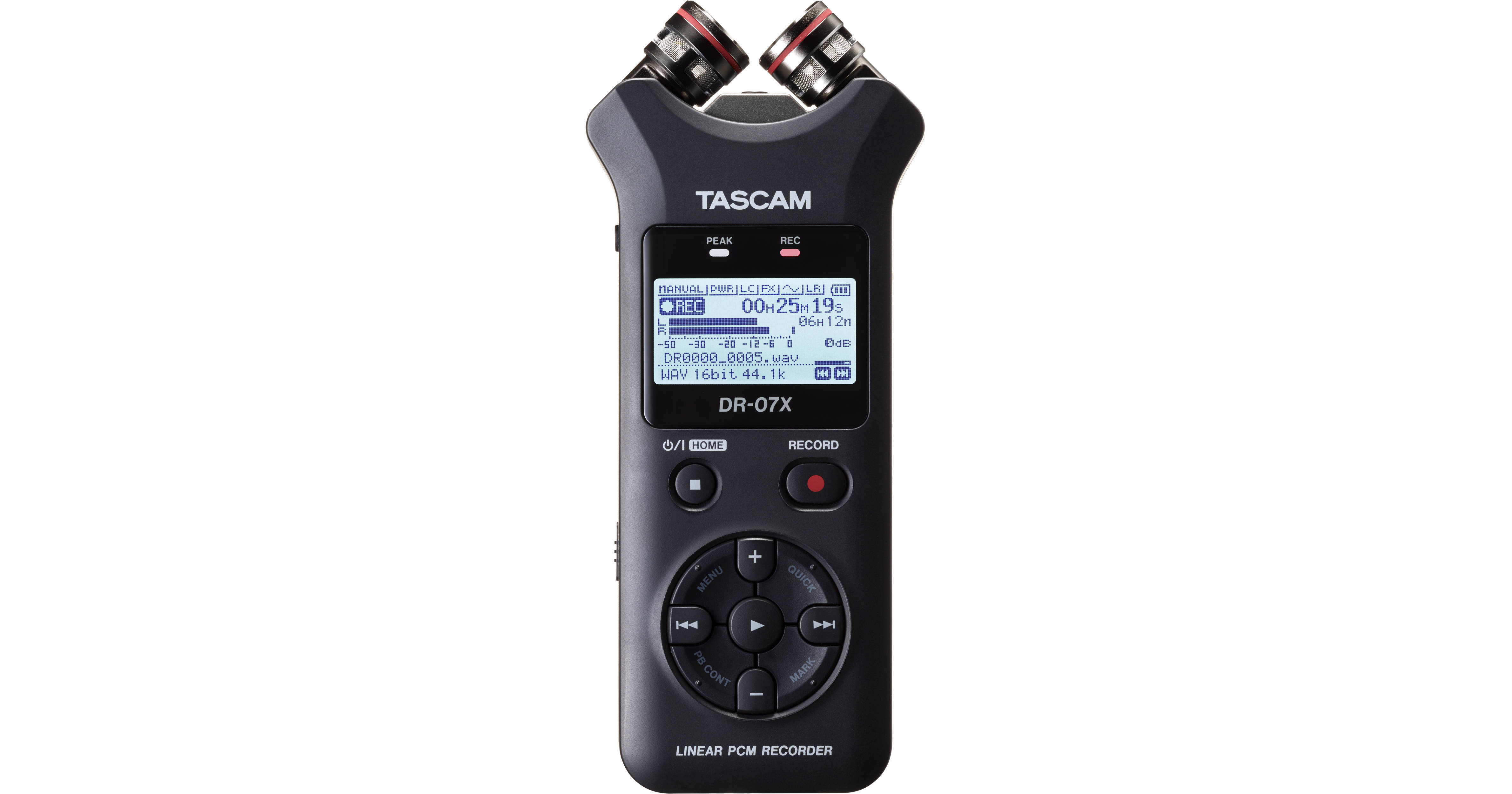 TASCAM DR-07X 2-Input / 2-Track Portable Audio Recorder with Onboard  Adjustable Stereo Microphone