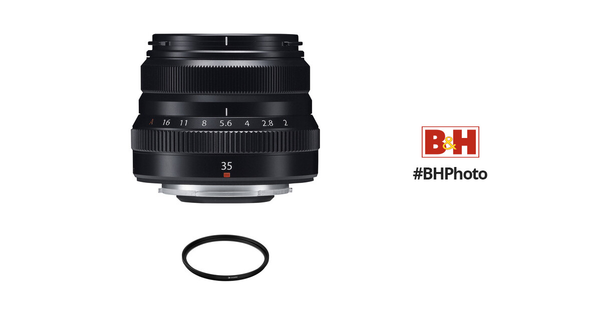 FUJIFILM XF 35mm f/2 R WR Lens with UV Filter Kit (Black) B&H