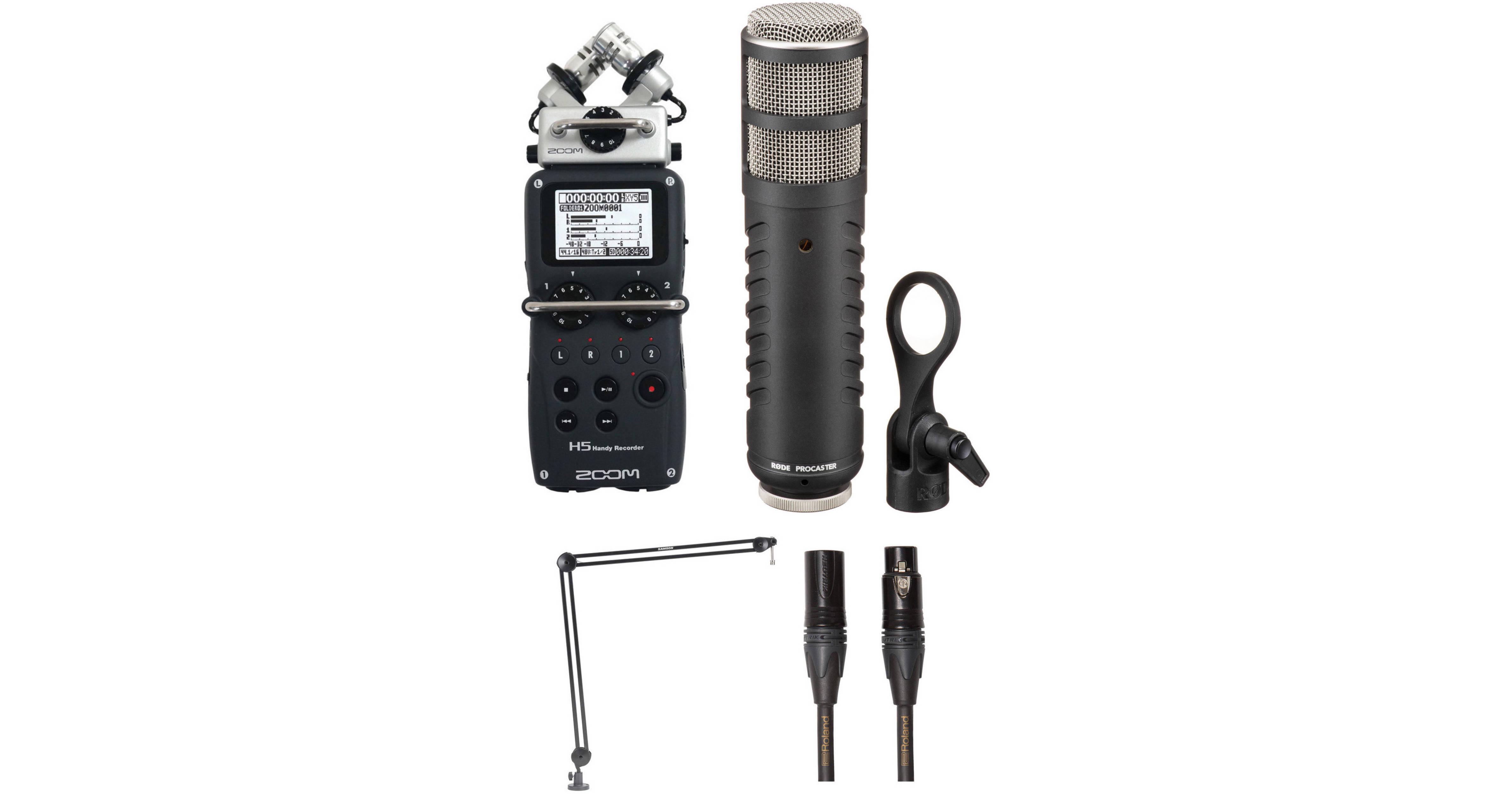 Zoom H5 Recorder Podcast Kit with RØDE Procaster Mic B&H ZoomH5 Recorder Podcast Kit with RØDE Procaster Mic