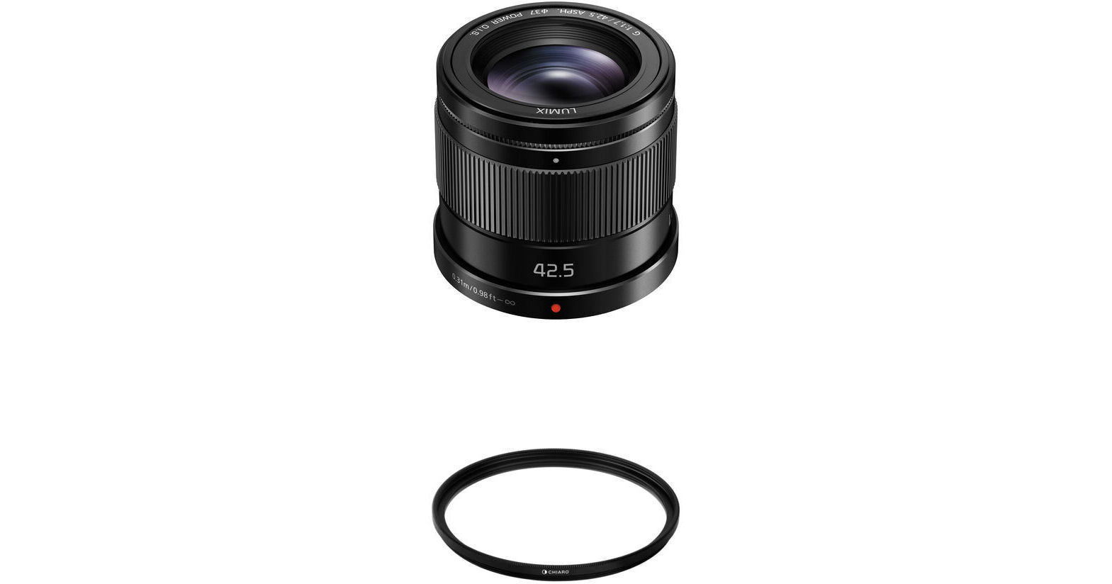 Panasonic Lumix G 42.5mm f/1.7 ASPH. POWER O.I.S. Lens with UV Filter Kit