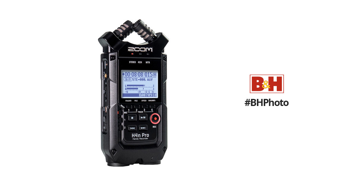 Zoom H4n Pro 4-Input / 4-Track Portable Handy Recorder with Onboard X/Y Mic  Capsule (Black)
