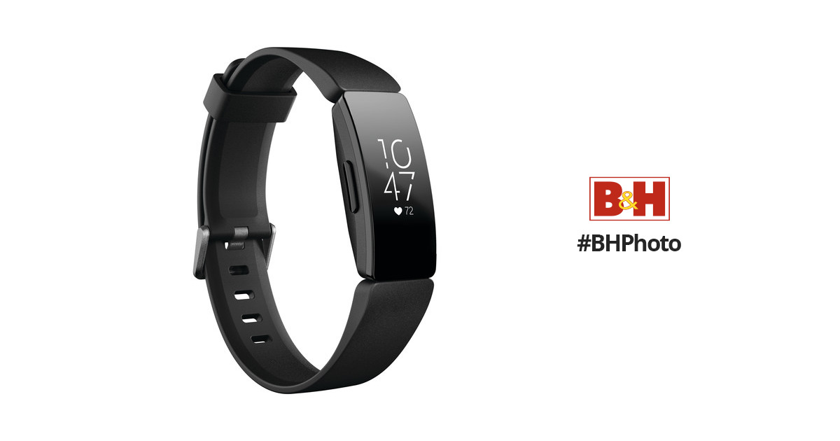 NEW Fitbit Inspire HR Fitness Tracker One Size - Black FB413BKBK S & L Bands 