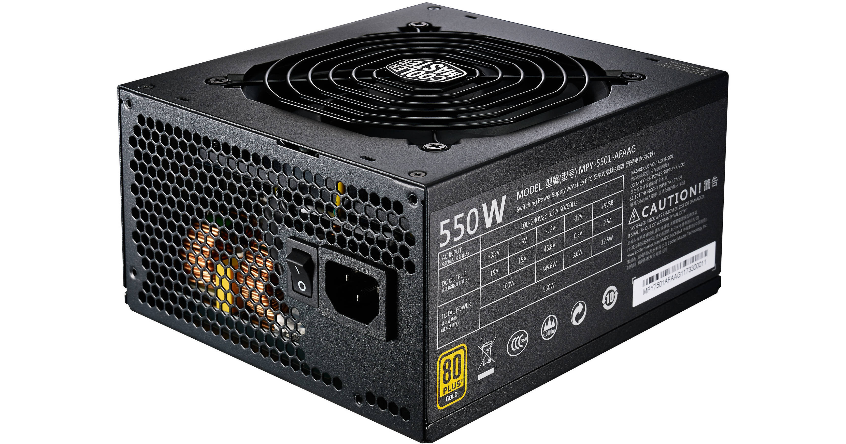 ALIM MODULAIRE COOLER MASTER MWE 550W 80+ GOLD