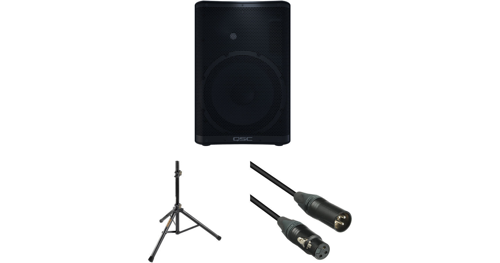 QSC CP12 Compact Loudspeaker with Stand and Cable Kit B&H Photo