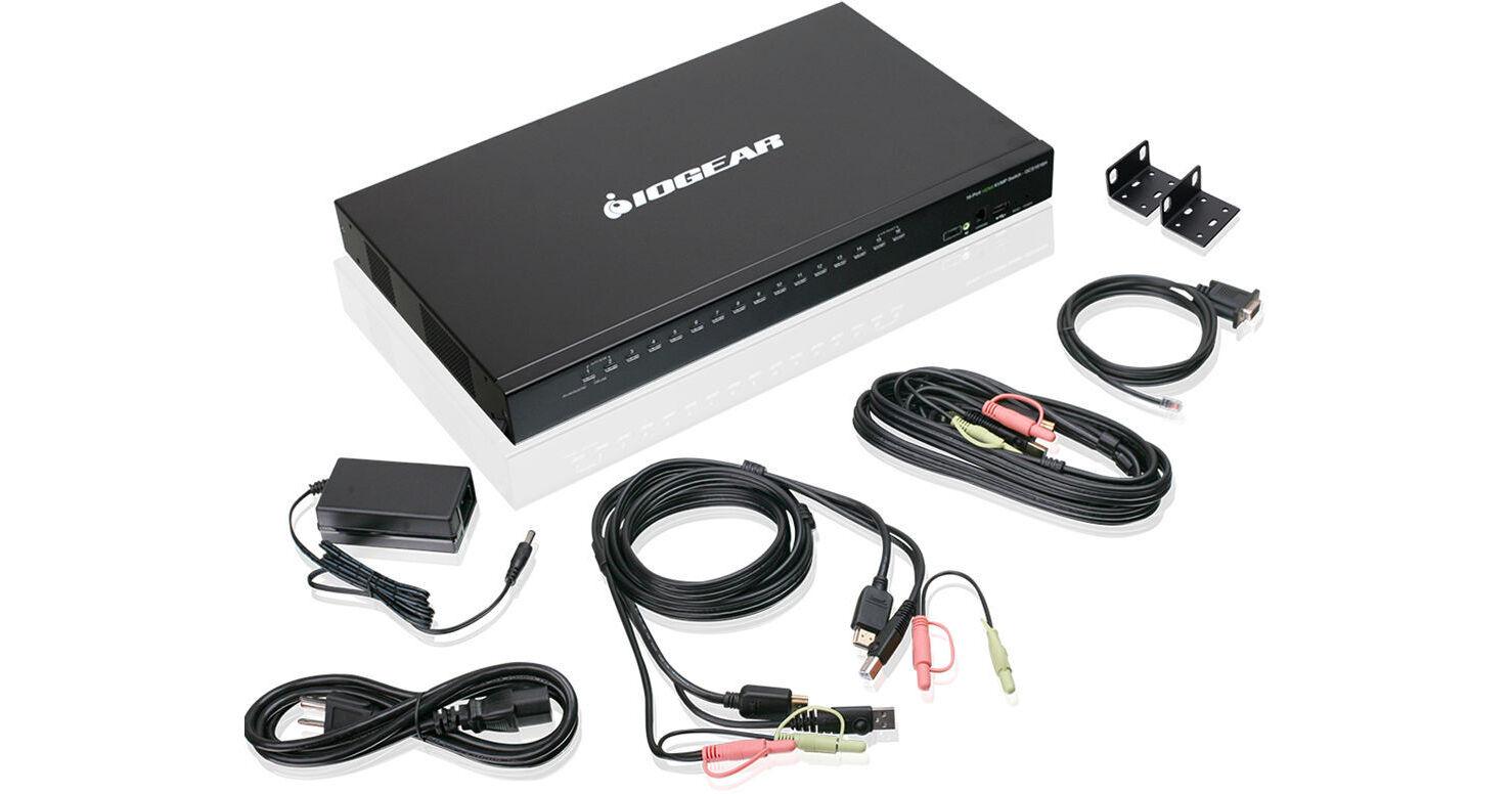 IOGEAR 16-Port USB HDMI KVMP Switch with 2 KVM Cable Sets