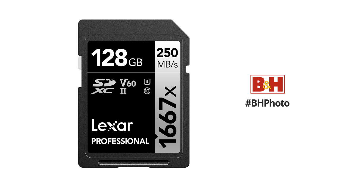 LSD128CBNA1667 Lexar Professional 1667x 128GB SDXC UHS-II/U3 Card