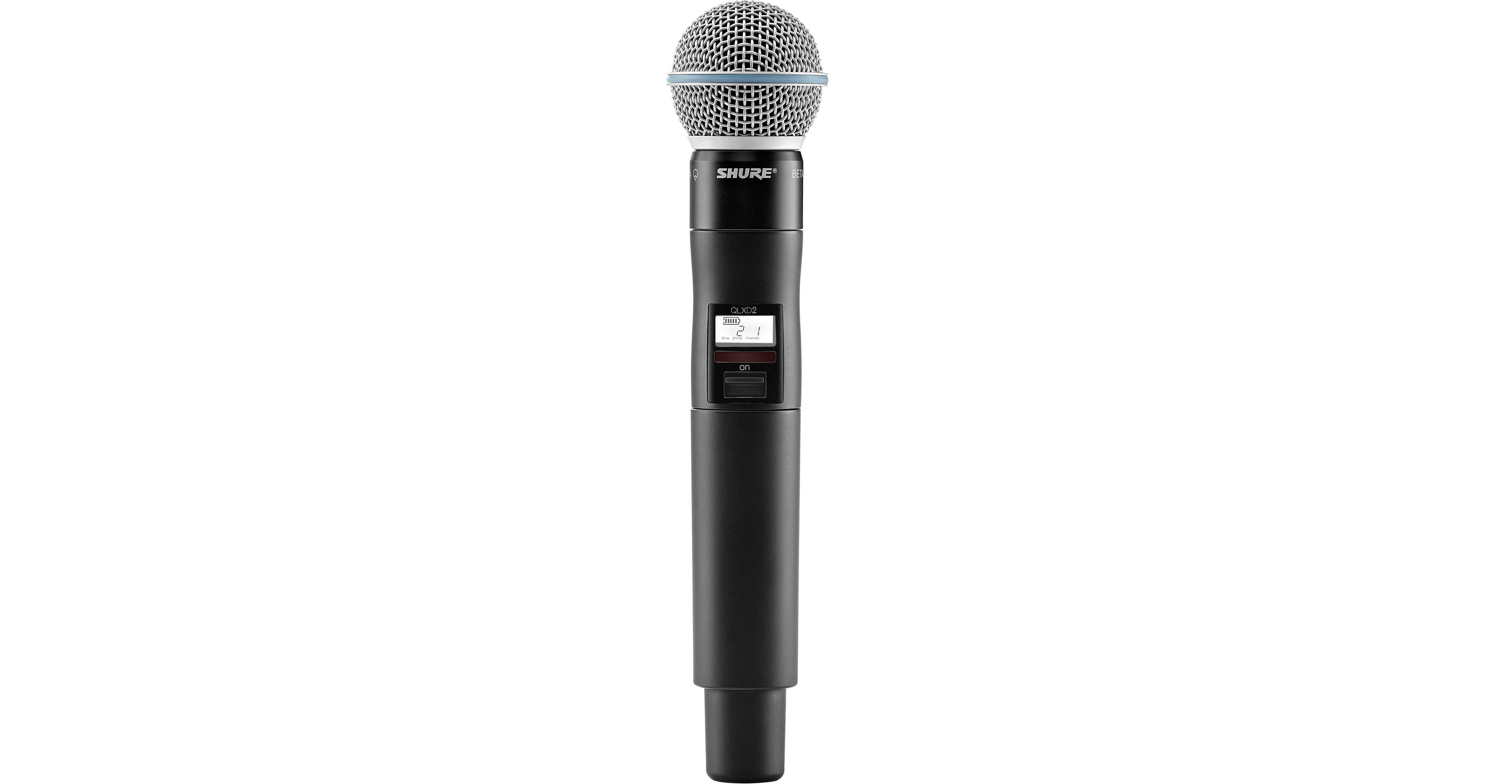 Shure QLXD2/B58A Digital Handheld Wireless Microphone Transmitter with Beta  58A Capsule (J50A: 572 to 608 + 614 to 616 MHz)