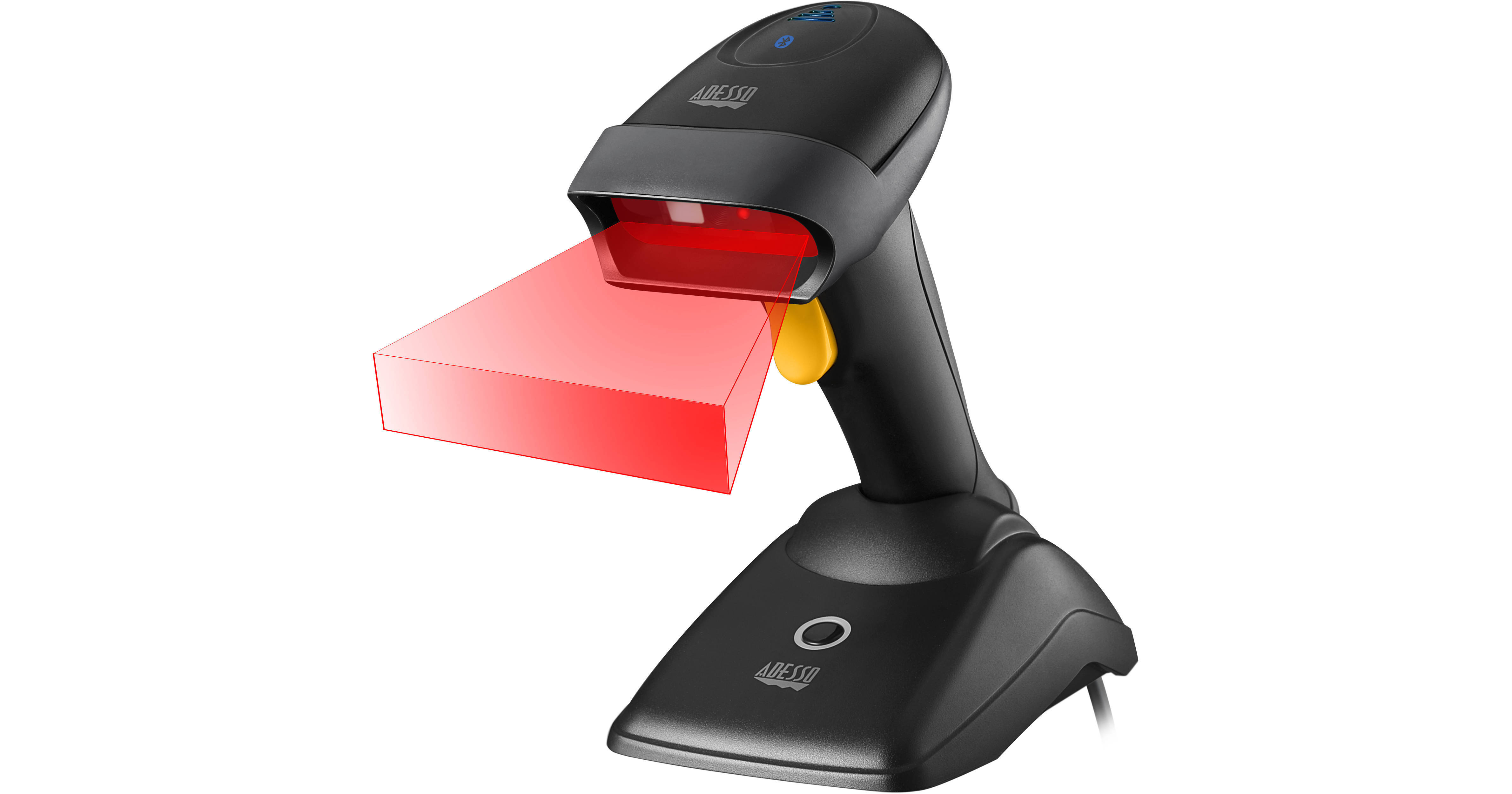 Adesso NuScan 2500TB Bluetooth Spill Resistant Antimicrobial 2D Barcode  Scanner with Charging Cradle