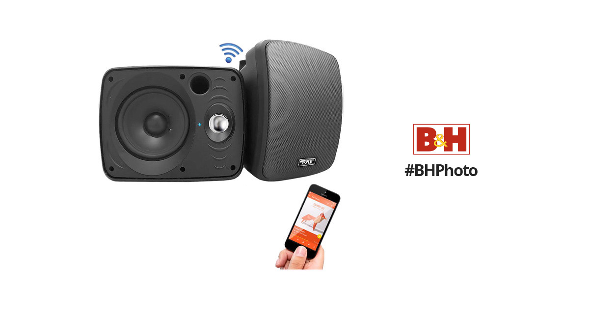 Pyle PDWR64BTB Waterproof & Bluetooth 6.5'' Indoor /Outdoor Speaker System Black 