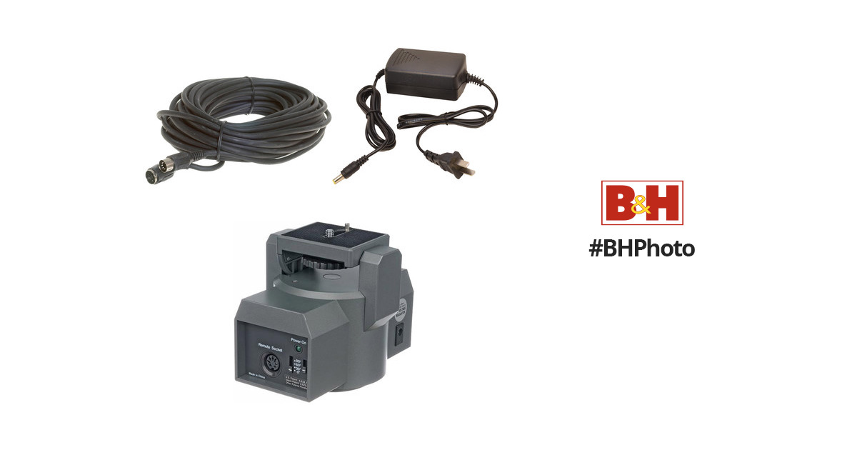 Bescor Motorized Pan & Tilt Head Kit with Remote Extension & AC Adapter