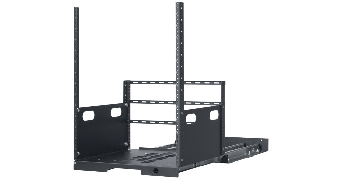 Lowell Manufacturing PullOut Rack with 4Slides, 14U,