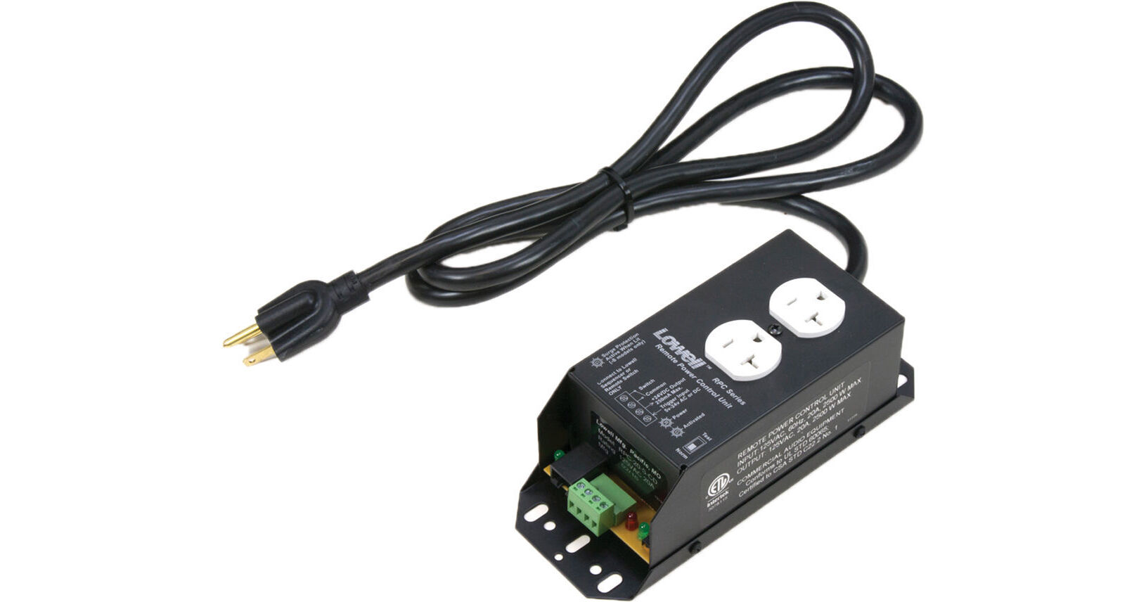 Remote Power Control with 2–20A Outlets | Lowell Manufacturing