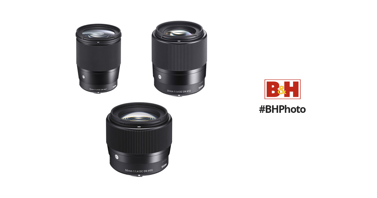Sigma 16mm, 30mm, and 56mm f/1.4 DC DN Contemporary Lenses Kit