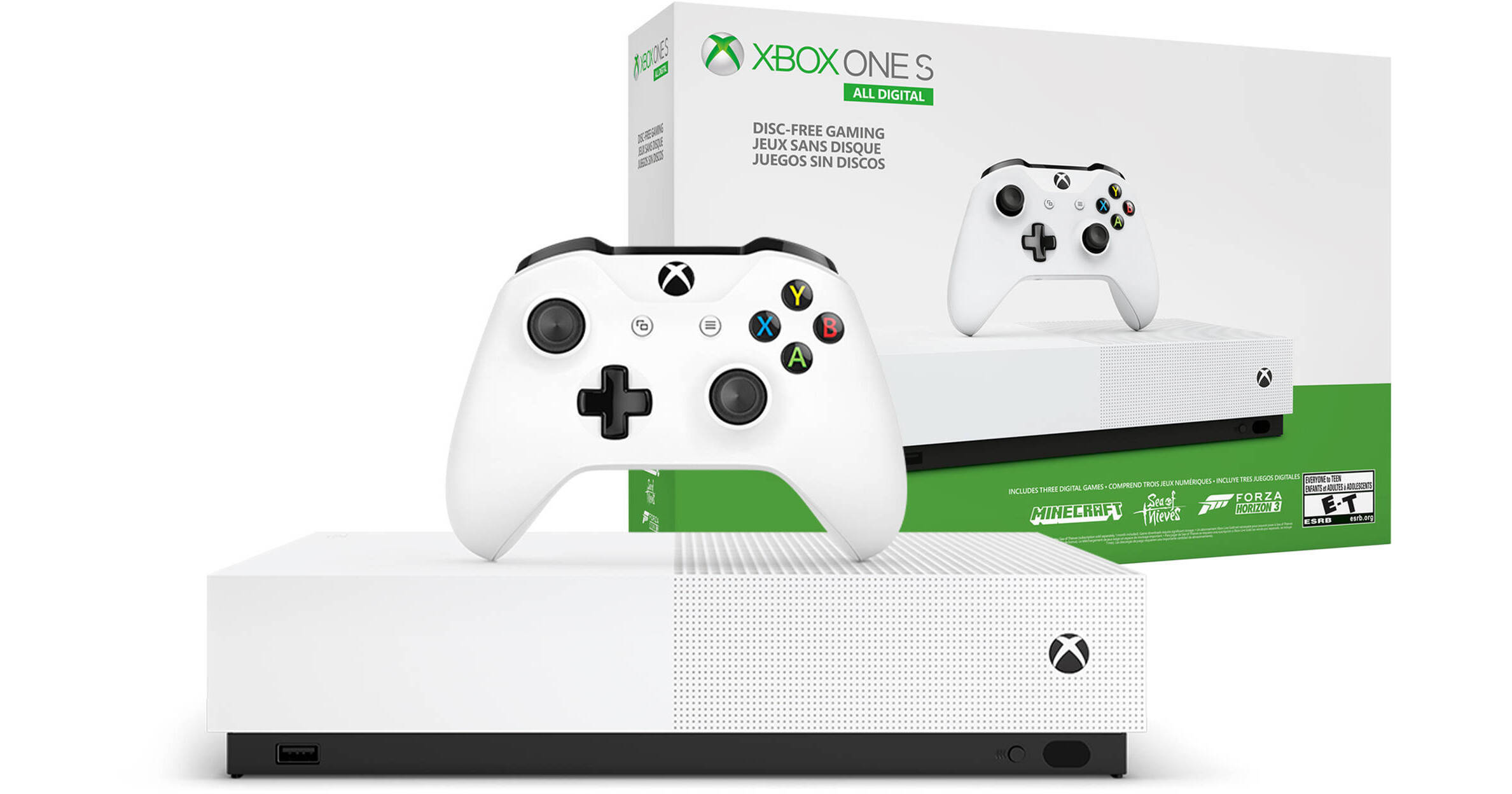 Xbox One S All Digital Edition and one controller