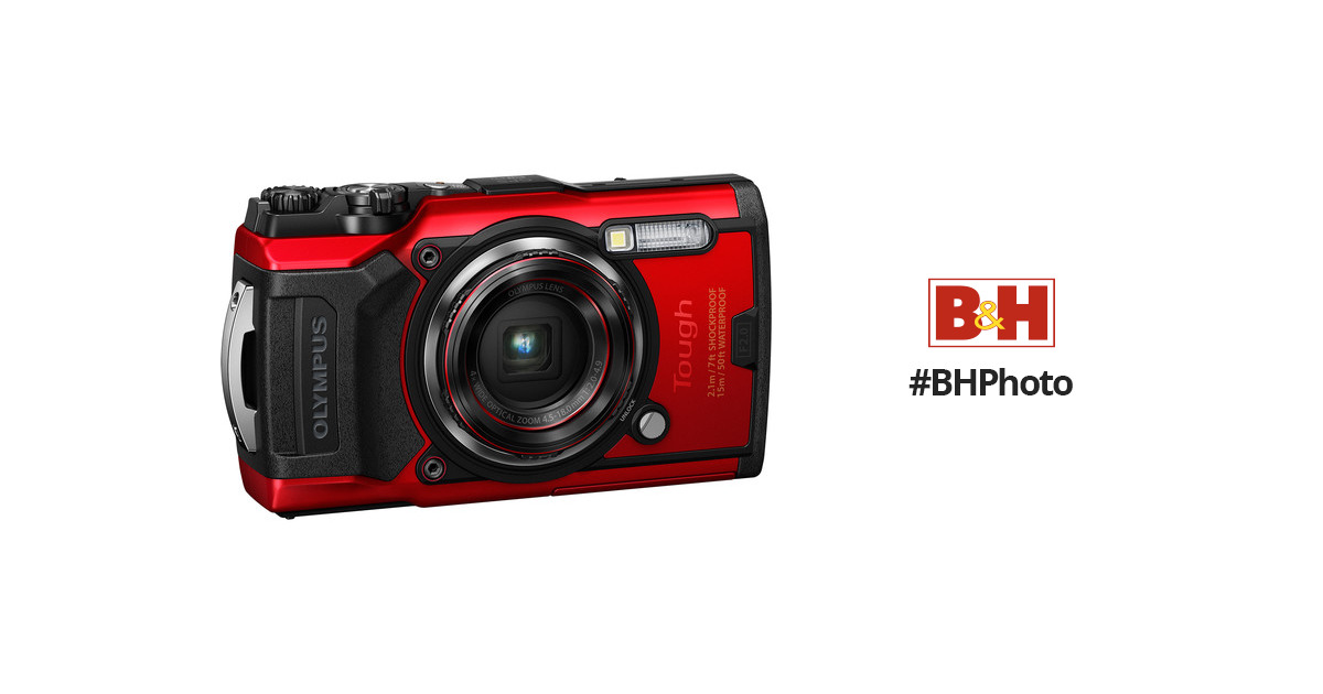Olympus TG6 Tough Underwater Camera (Red) B&H Photo Video
