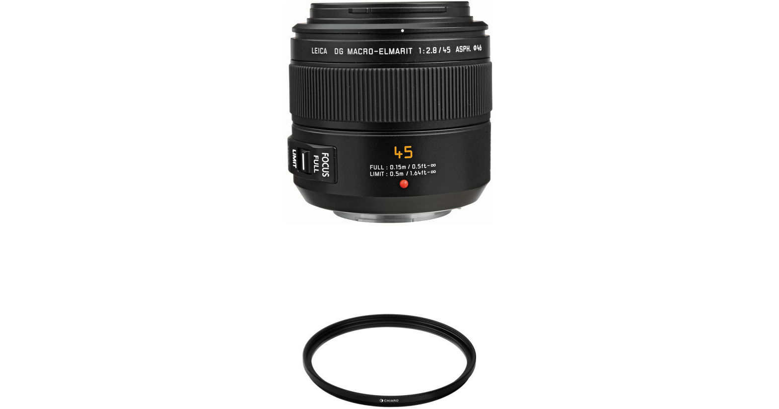 Panasonic Leica DG Macro-Elmarit 45mm f/2.8 ASPH. MEGA O.I.S. Lens with  Lens Care Kit