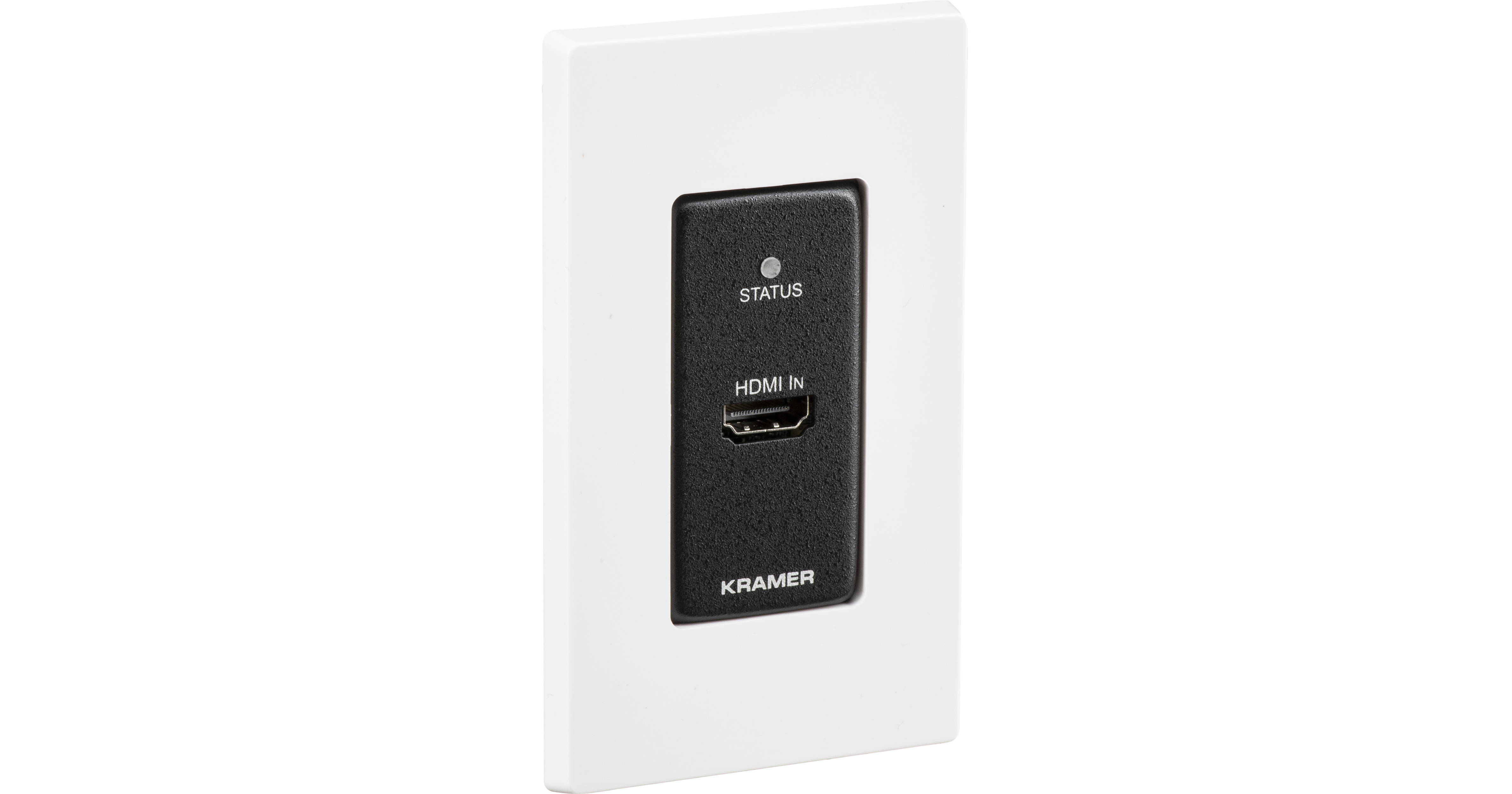 Kramer 4K HDR HDMI Wall Plate PoC Transmitter over Long-Reach DGKat 2.0  (US, White/Black)