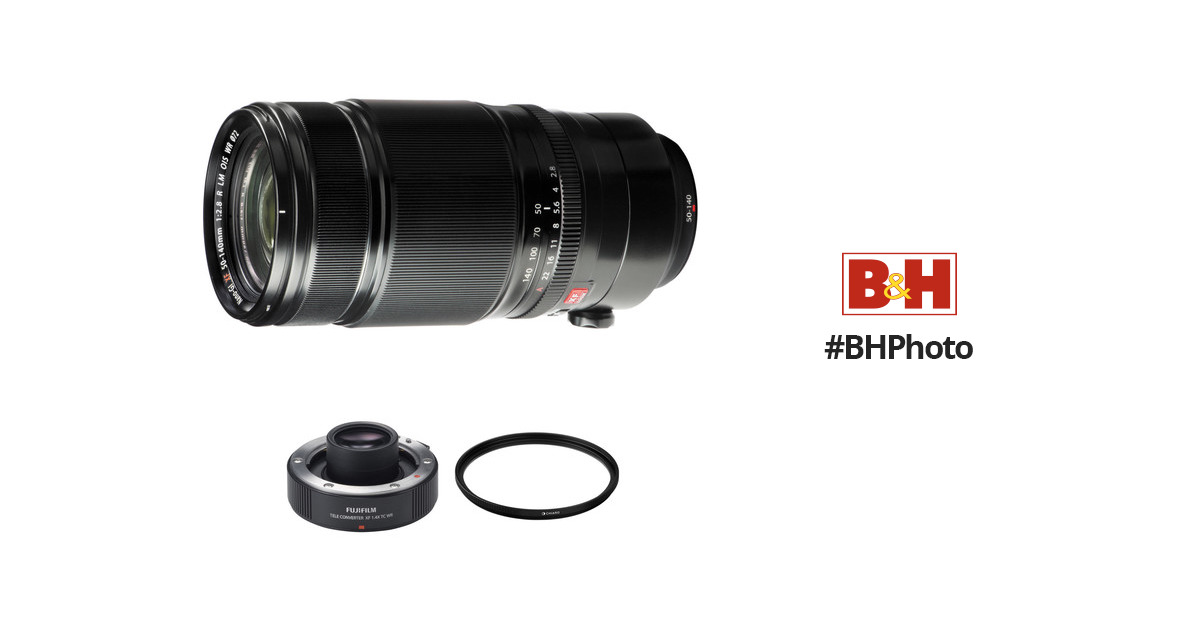 FUJIFILM XF 50-140mm f/2.8 R LM OIS WR Lens with 1.4x Teleconverter and UV  Filter Kit