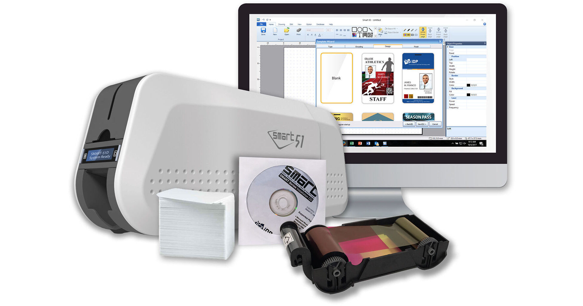 IDP SMART-51D Double-Sided ID Card Printer with Magnetic 651407K
