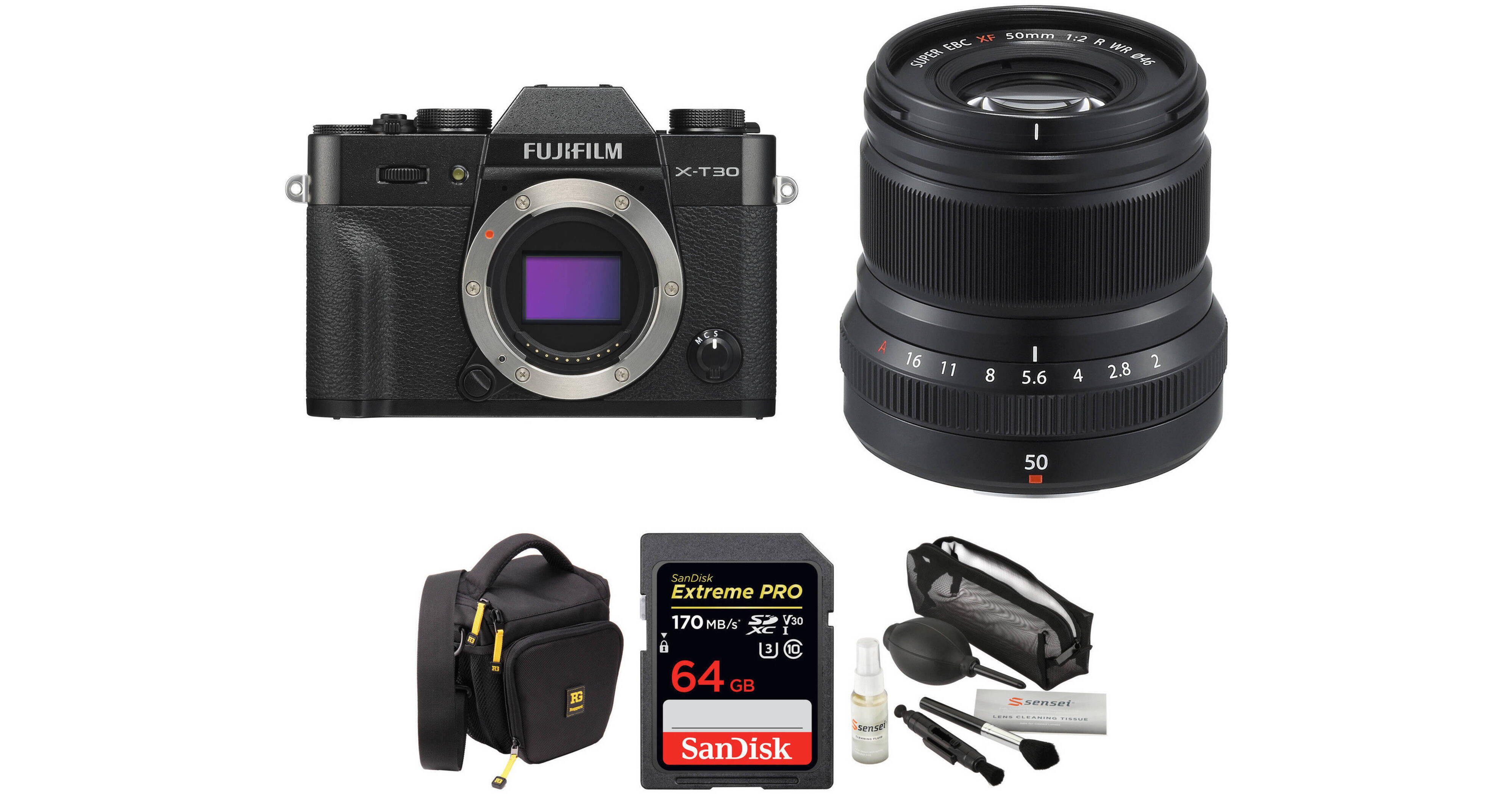 FUJIFILM X-T30 Mirrorless Digital Camera With 50mm F/2 Lens And