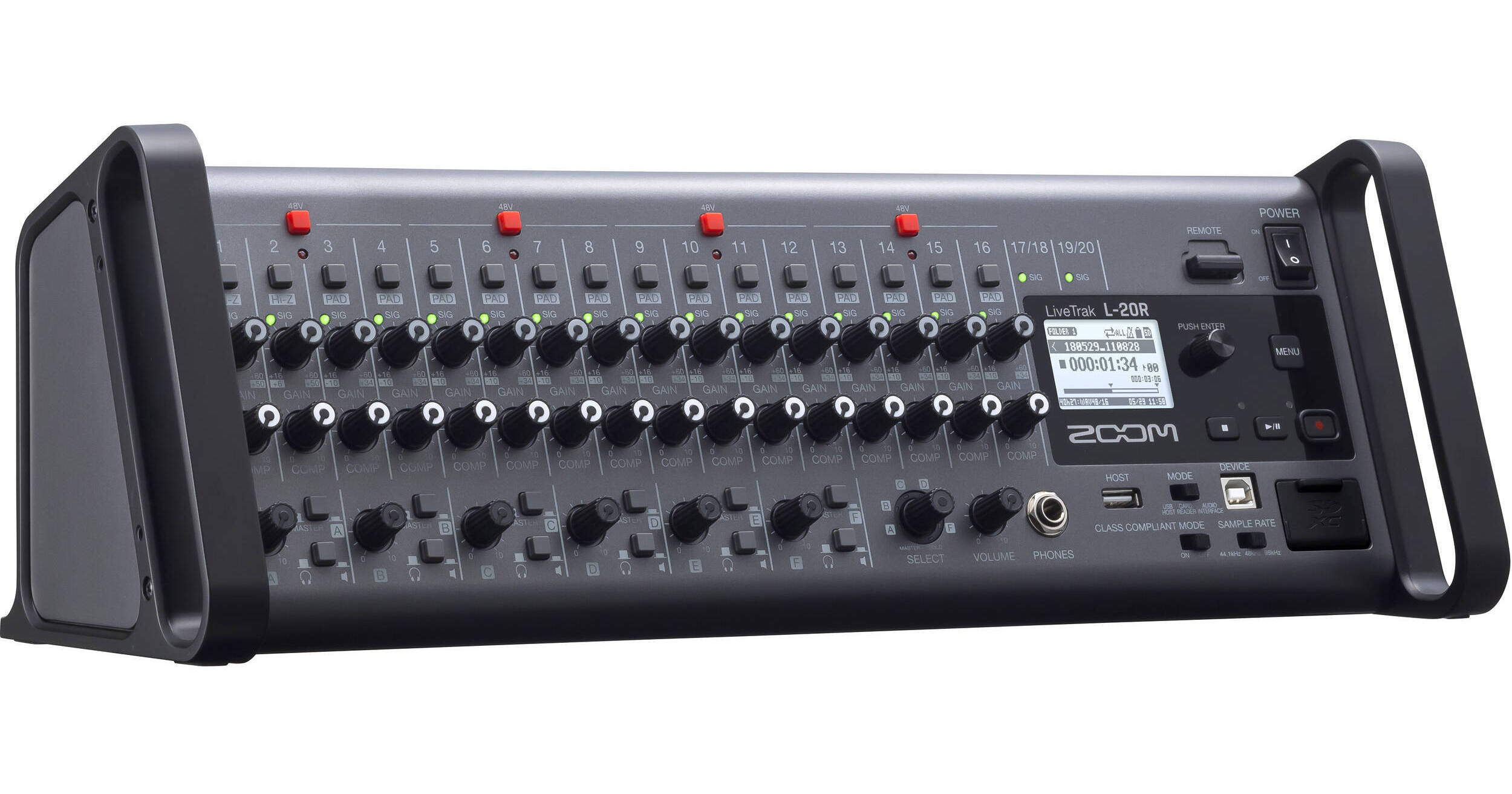 Zoom LiveTrak L-20R 20-Channel Digital Mixer-Recorder ZL20R B&H